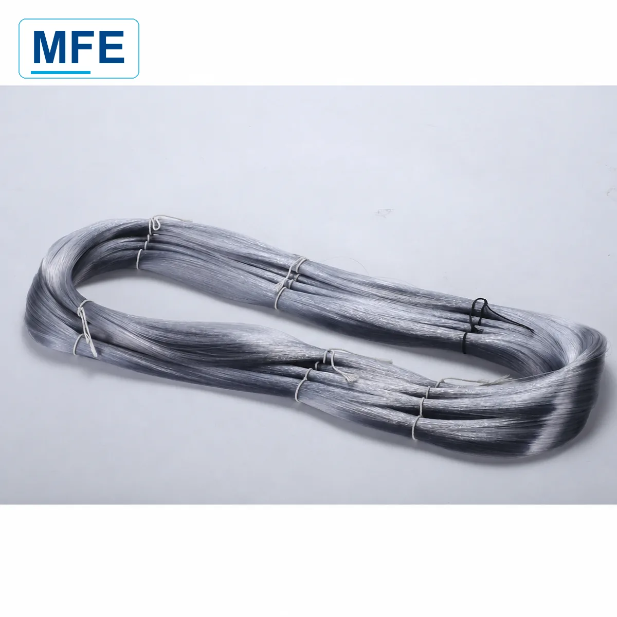 Clear grey UHMWPE yarn hank, full view