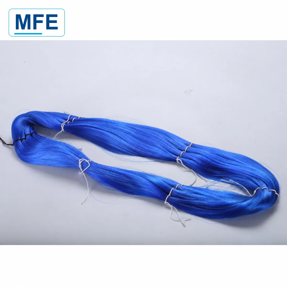 Cobalt blue UHMWPE yarn hank, full view