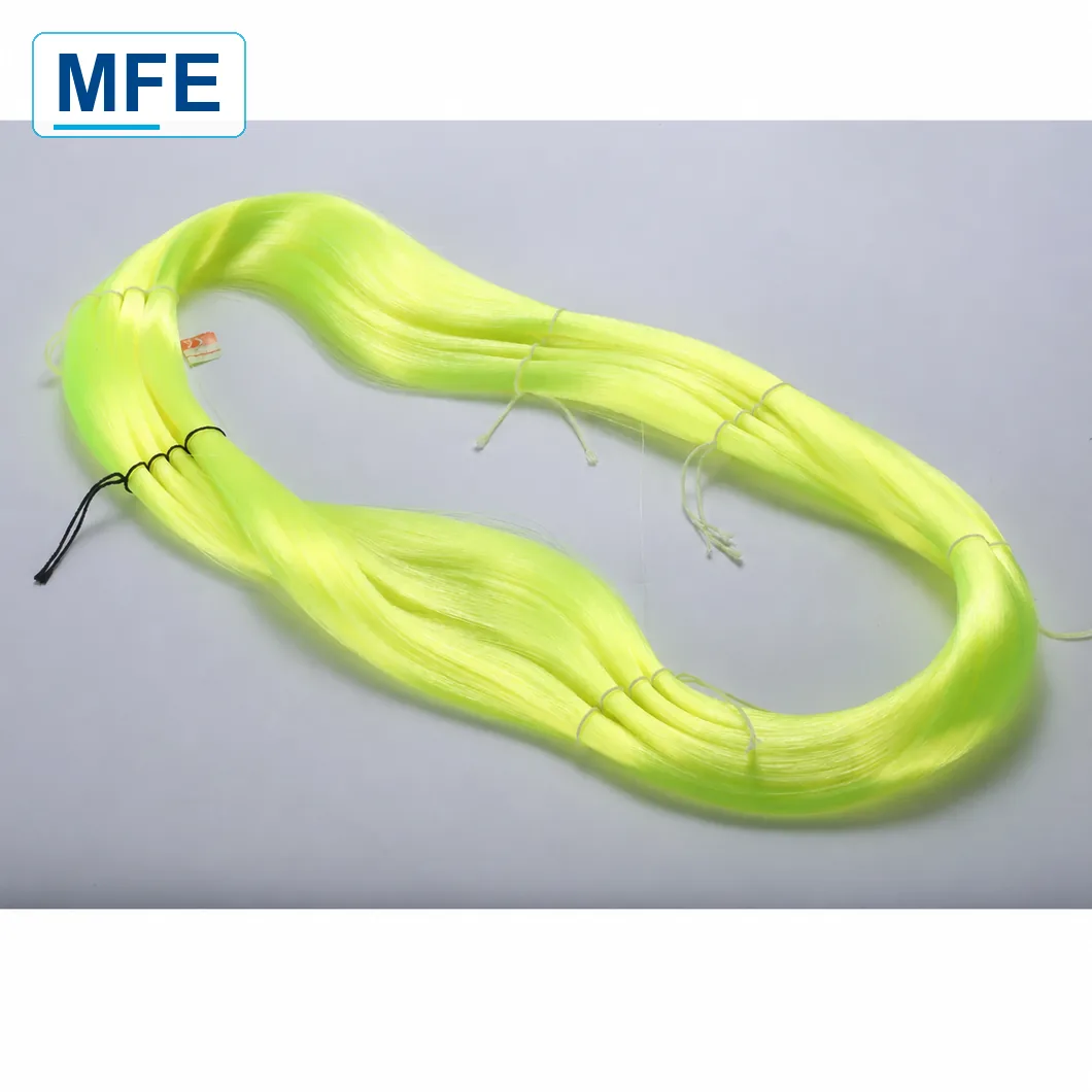 Neon yellow UHMWPE yarn hank, full view