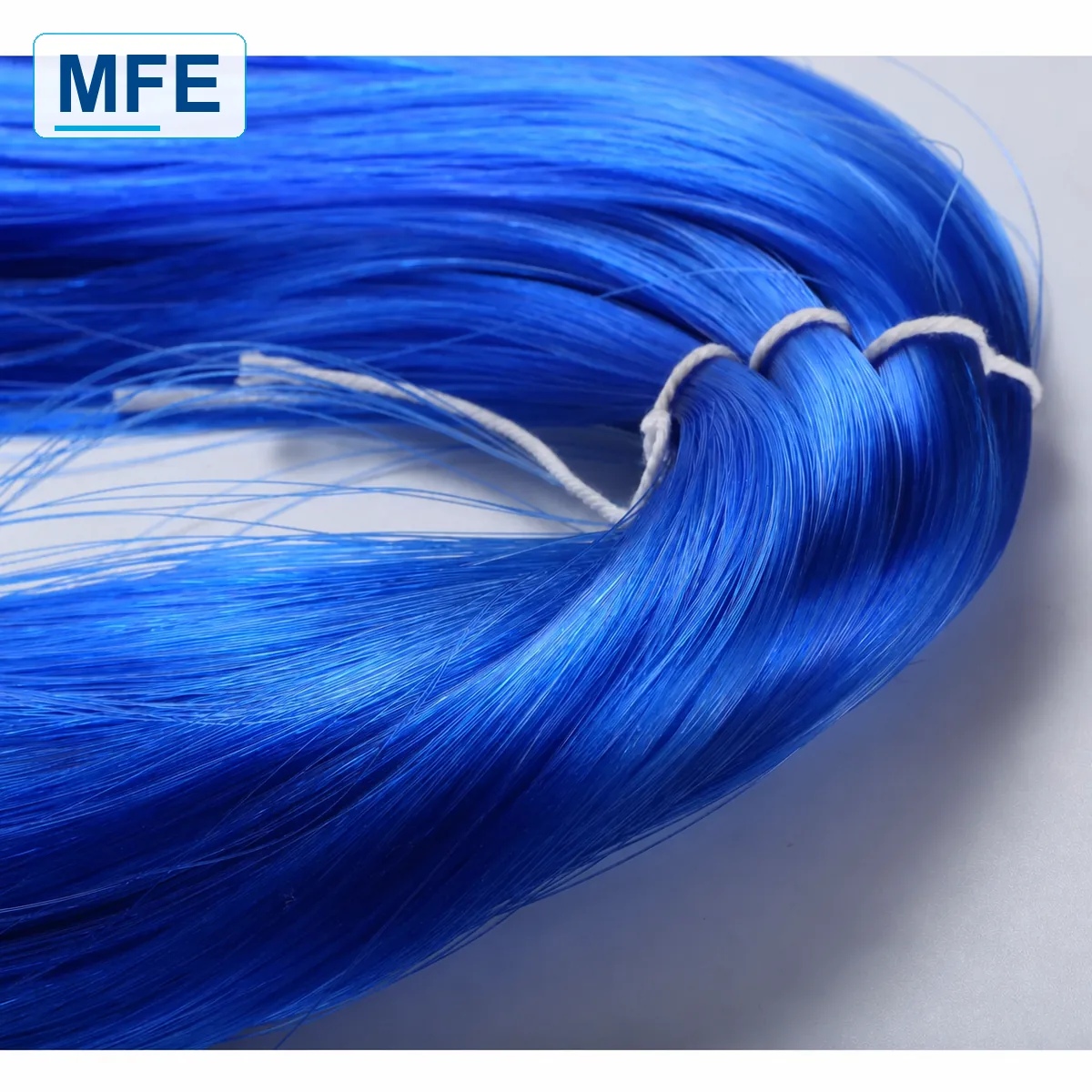 Royal blue UHMWPE yarn hank, macro close-up