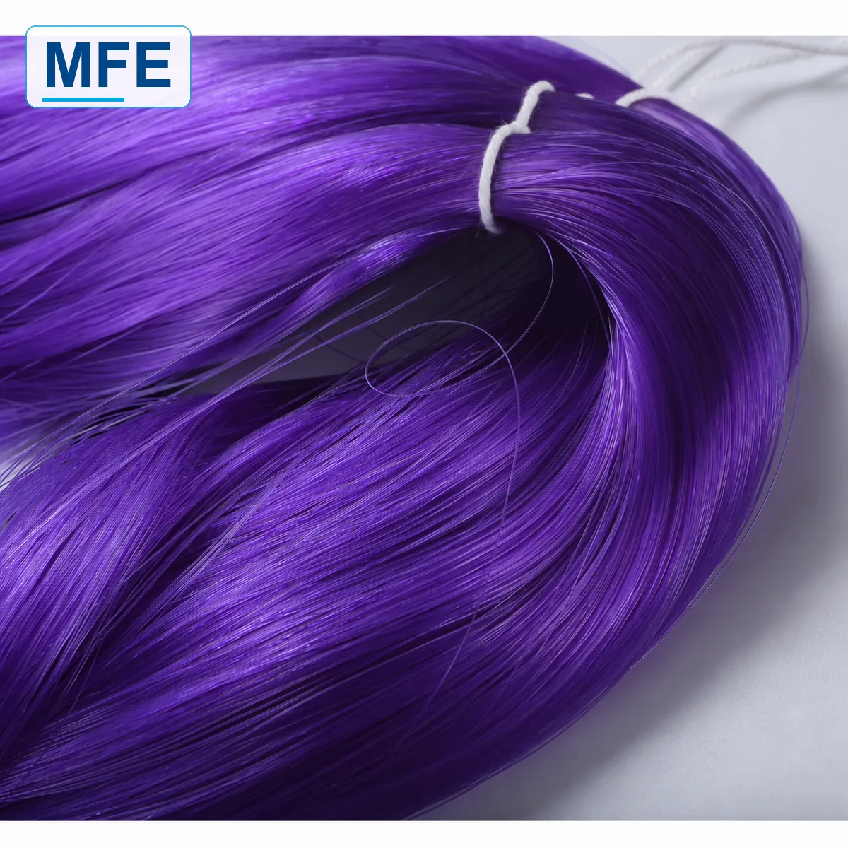 Violet UHMWPE yarn hank, macro close-up